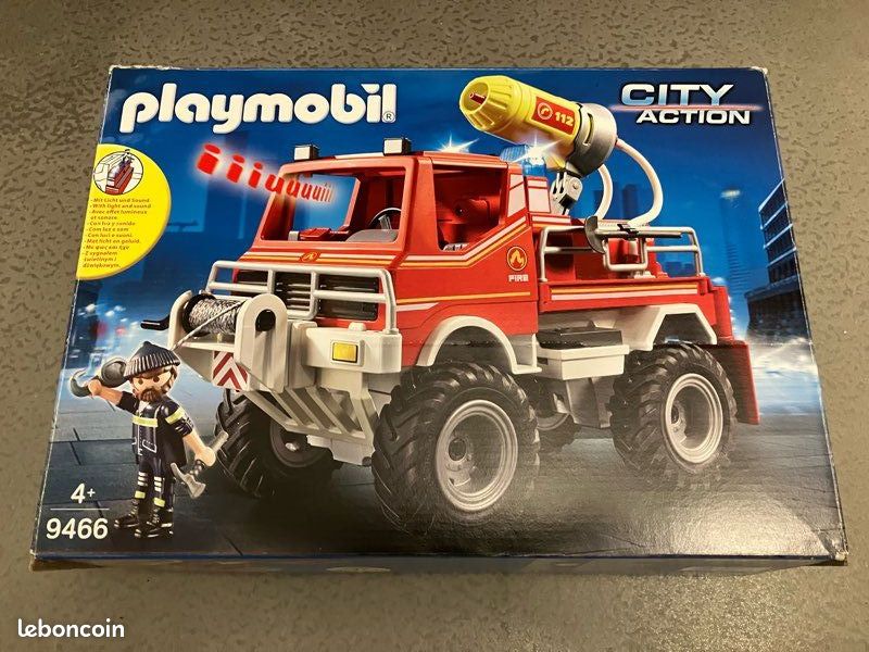PLAYMOBIL 9466, CAMION DE POMPIERS 4X4, avec canon à mousse (image 1)