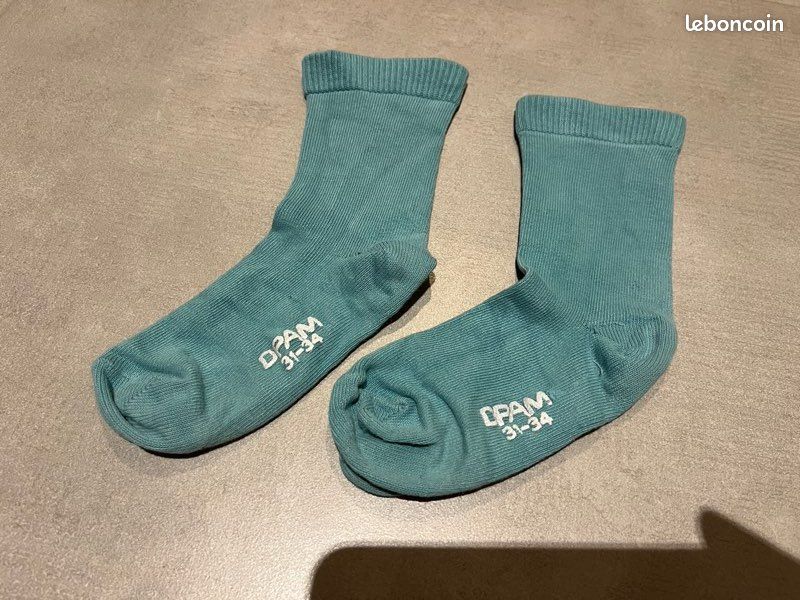 Chaussettes 31/34 DPAM bleu turquoise (image 2)