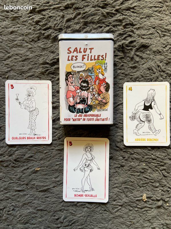 Hyper rare Jeu d ambiance ( et de terrasse ) « Salut les filles », dessins par Wolinski. Un jeu très dur à trouver (image 1)