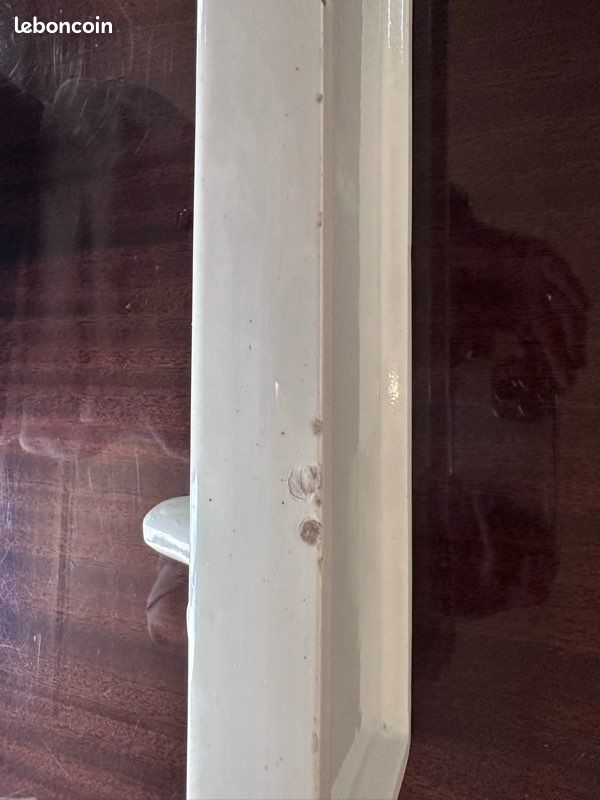 Étagère / tablette ancienne en porcelaine émaillée — salle de bain rétro (image 6)