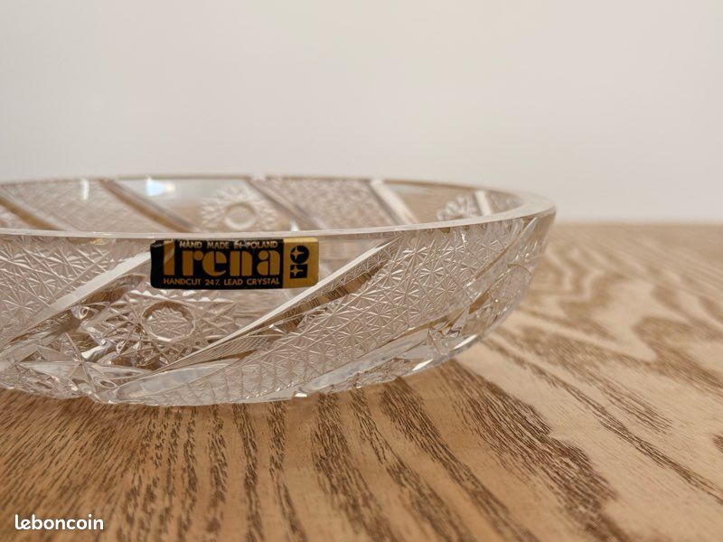 Plat ou coupelle en cristal travaillé vintage (image 5)