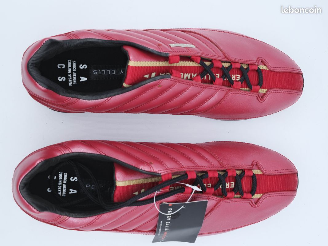 Leather Boots Perry Ellis Scarpe Rosse Stivaletti Perry Ellis In