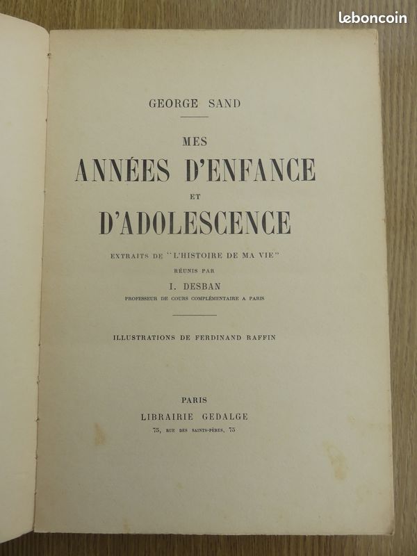"mes années d'enfance et d'adolescence / g.sand (image 3)