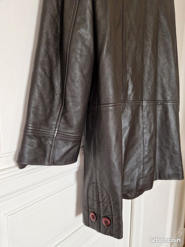 Veste en cuir marron Vintage (image 5)