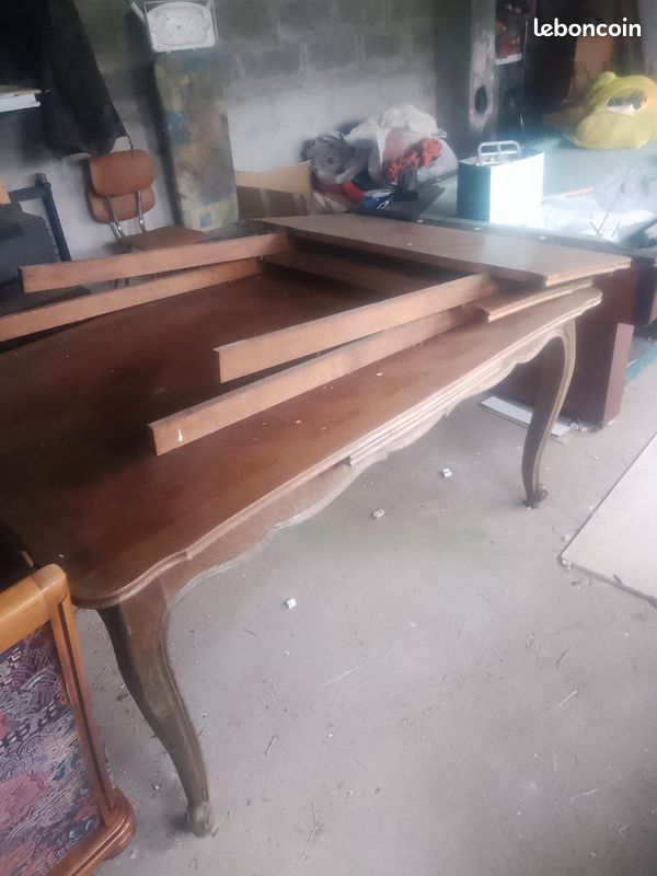 Table en bois massif,plus rallonges (image 1)