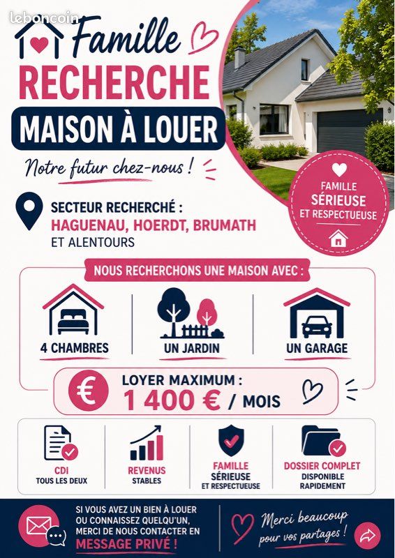 Maison 5 pièces 120 m² · à Haguenau · 120 m² · 1 400 €