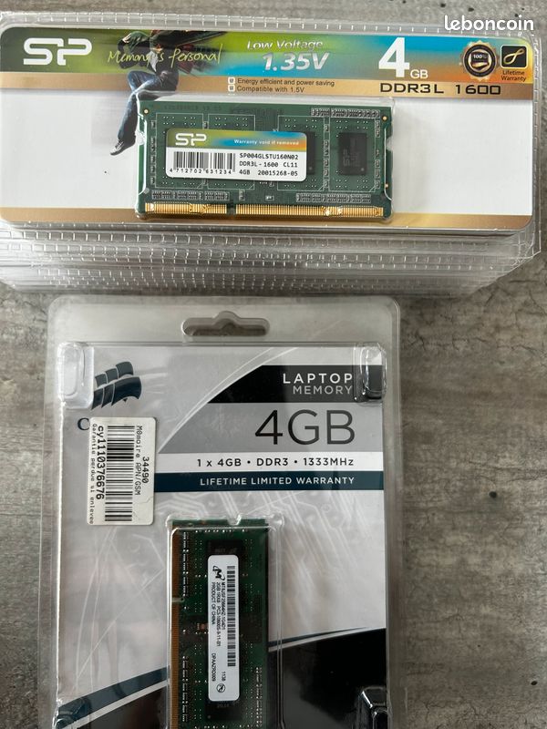 Barrettes RAM PC portable 4 Go DDR3 / DDR3L – NEUVES – Lot ou unité (image 4)