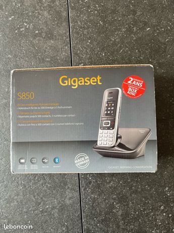 Combiné Téléphone Sans Fil Gigaset S850H – Noir Et Argent – Bon état