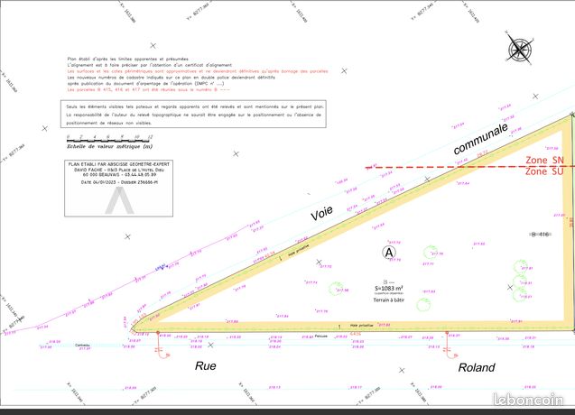 Terrain 1083 m² Abancourt