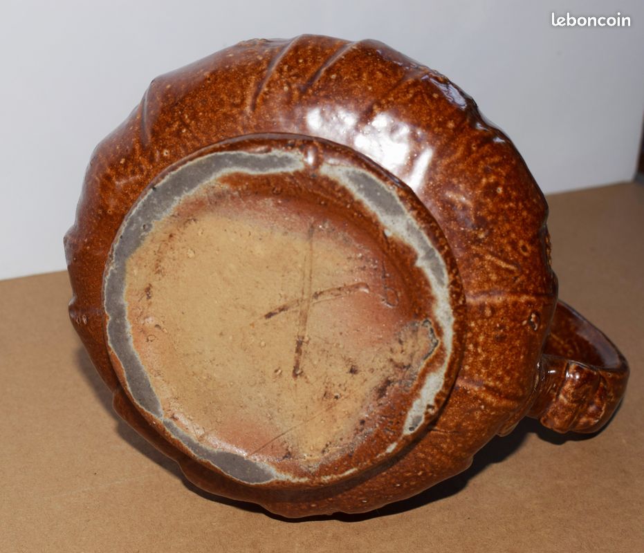 Ancien pichet en grés de Beauvais a tête de chien Bulldog - grés 19e siècle (image 10)