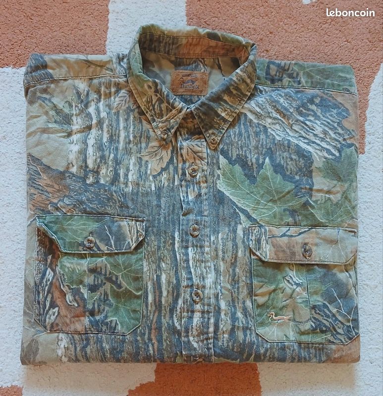 Chemise De Pêche Realtree Homme - XL - Camo Vague Bleu/gris - Manches Longues