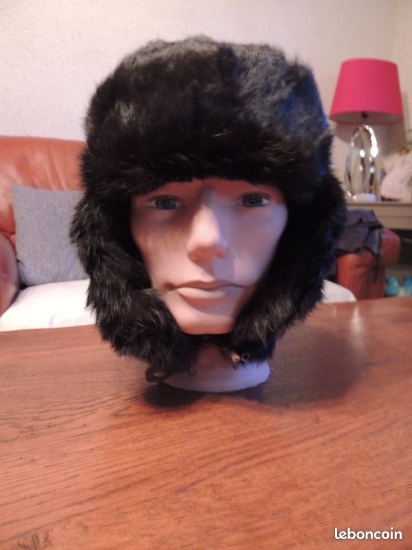 Chapka En Fourrure De Vison Véritable Vintage - Taille M - Style Leningrad Années 70 - Très Bon état
