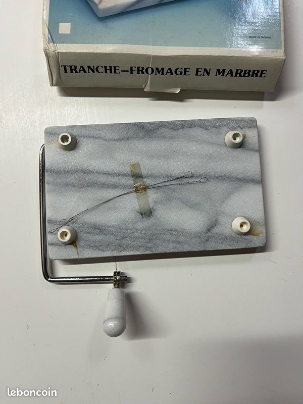 Coupe foie gras fromage ou tranche en marbre gris et blanc Marble (image 3)
