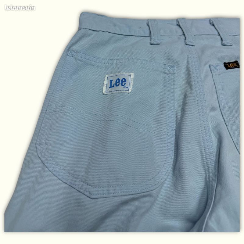 Pants Femme Lee W28 L36 Bleu poudré Coton État acceptable Regular Normal Uni (image 7)
