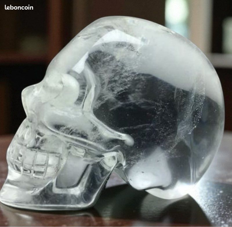 Skullis Crâne en cristal d'agate de 12,7 cm, sculpté à la main
