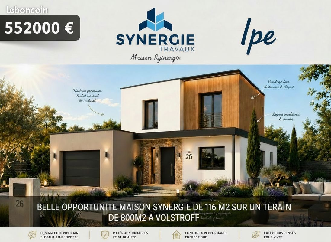 Maison 6 pièces 116 m² · à Volstroff · 116 m² · 552 000 €