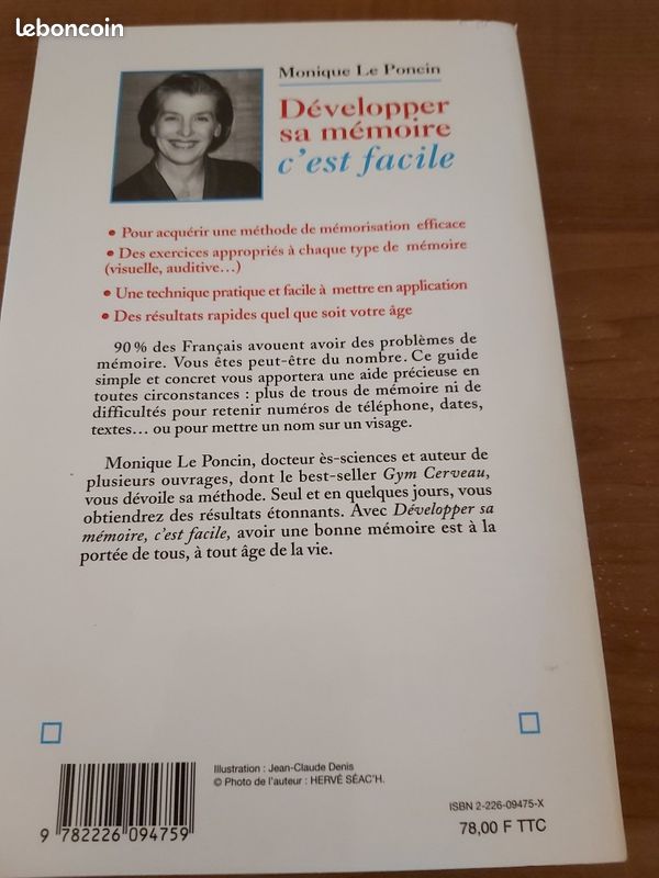 Livre Développer sa mémoire c'est facile de Monique Le Poncin (image 2)