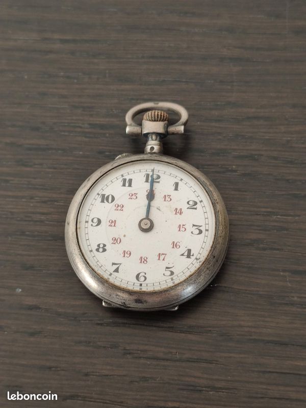 Montre De Poche RIVOLIA En Argent Gravé - Vintage, échappement Cylindre