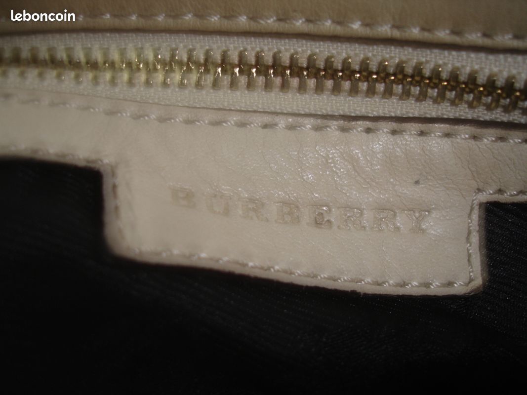 Sac a amain cuir beige marron + pochette neuf burberry (image 2)