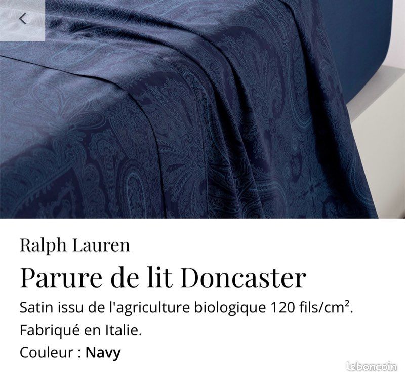NEUFS, Ralph Lauren Doncaster NavyB Housse de couette 240/220cm et taies 50x75 et 65x65 (image 9)