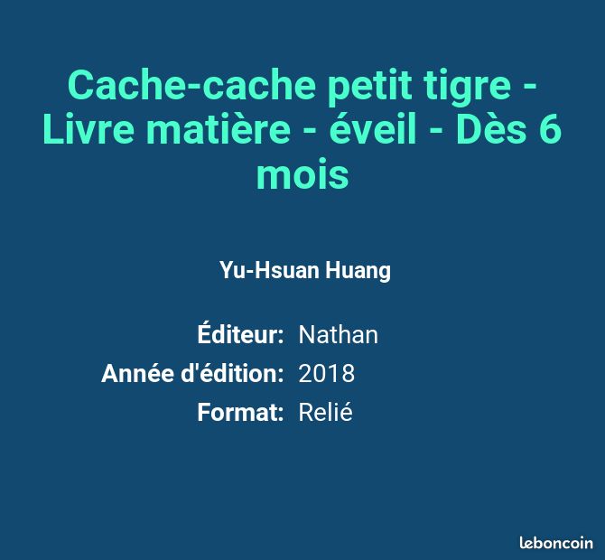 Cache-cache petit tigre - Livre matière - éveil - Dès 6 mois - Yu-Hsuan Huang (image 2)