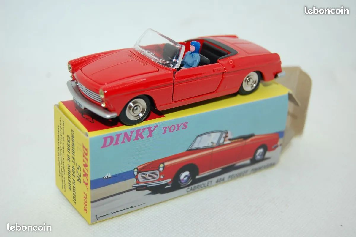 Dinky Toys 1423 – Peugeot 504 Cabriolet, Rouge Métal Foncé, 1/43, Atlas
