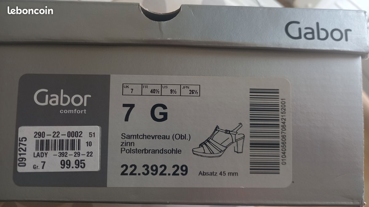 Escarpins GABOR Confort chevreau taupe T 401/2 TBE (image 6)
