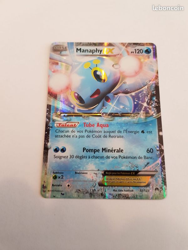 Carte pokémon Manaphy EX 32/122 Holo XY9 Neuf FR (image 1)