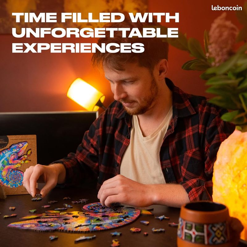 UNIDRAGON Original Puzzle en Bois — Caméléon Iridescent, 202 Teile, Moyenne 10.2 x 13 Pouces (26 x 33 cm) Bel Emballage Cadeau, Forme Unique Meilleur Cadeau pour Adultes et Enfants (image 4)