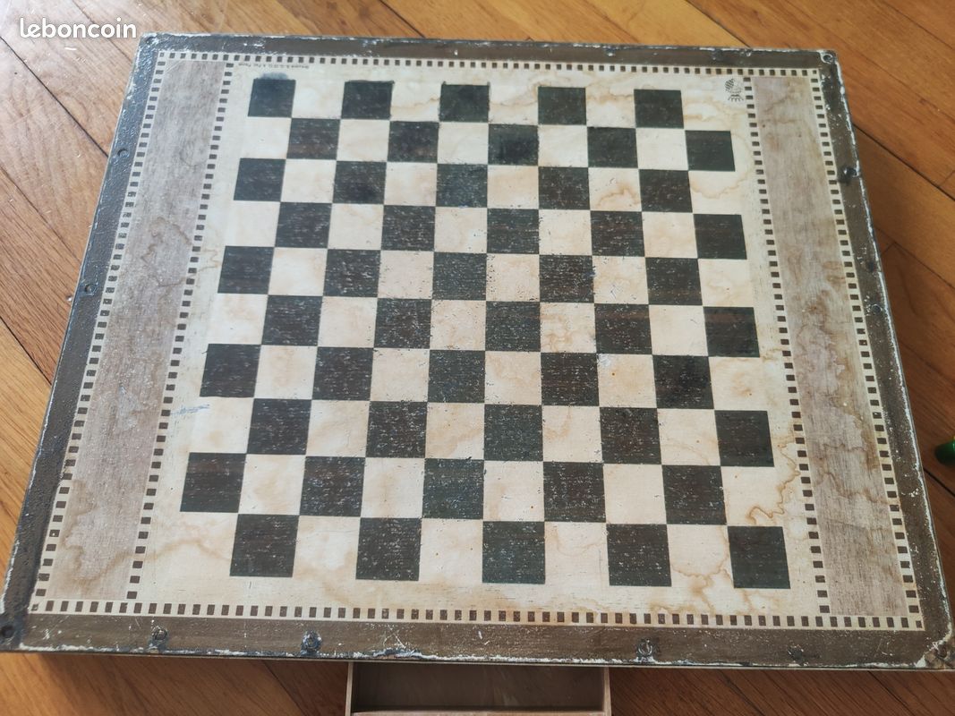 Ancien plateau jeu de l'oie enfantin - BAMBINS BLONDS & animaux