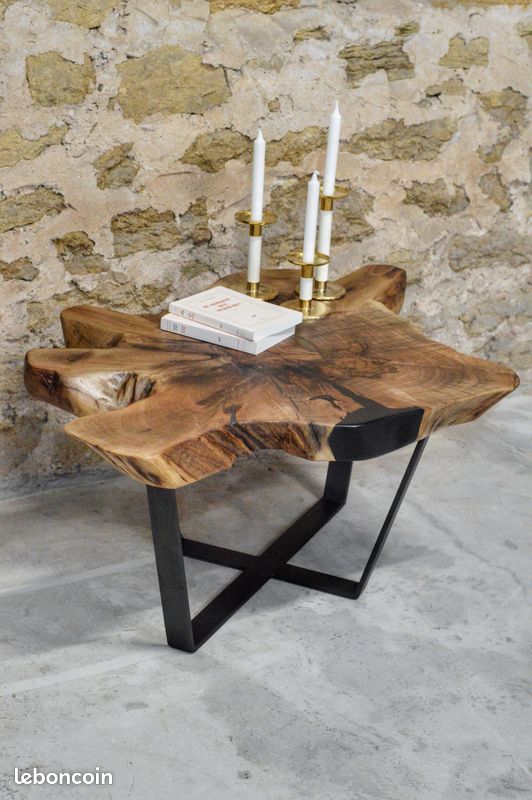 Table basse souche noyer (image 5)
