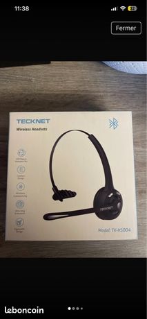 Casque Bluetooth TECKNET Sans Fil – Avec Micro – Noir – Neuf