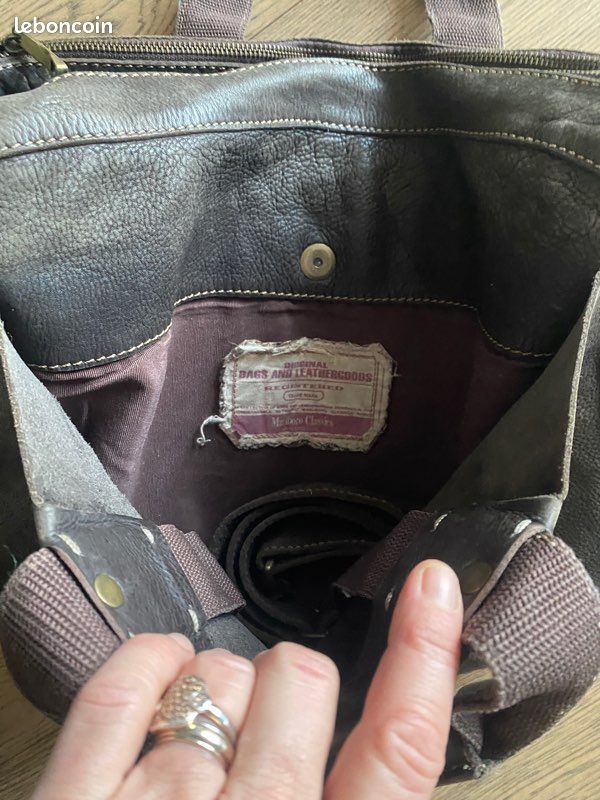 Sacoche ordinateur en cuir Malboro (image 3)