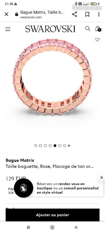 Bague Swarovski rose (image 4)