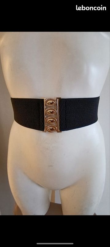 Ceinture noire élastiquée homme