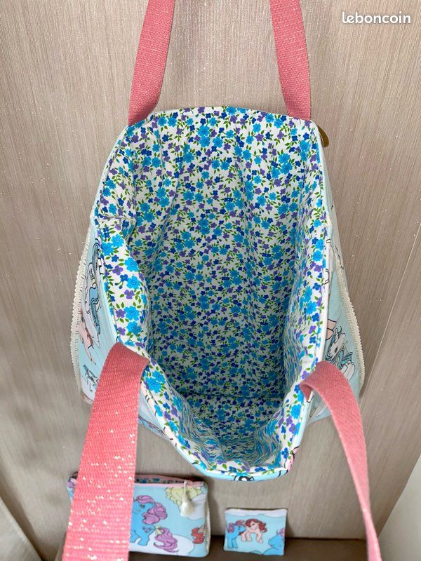 Pochette Sac à Main Zippée Fait Main - Thème My Little Pony - Avec Porte-clés Inclus - Neuf