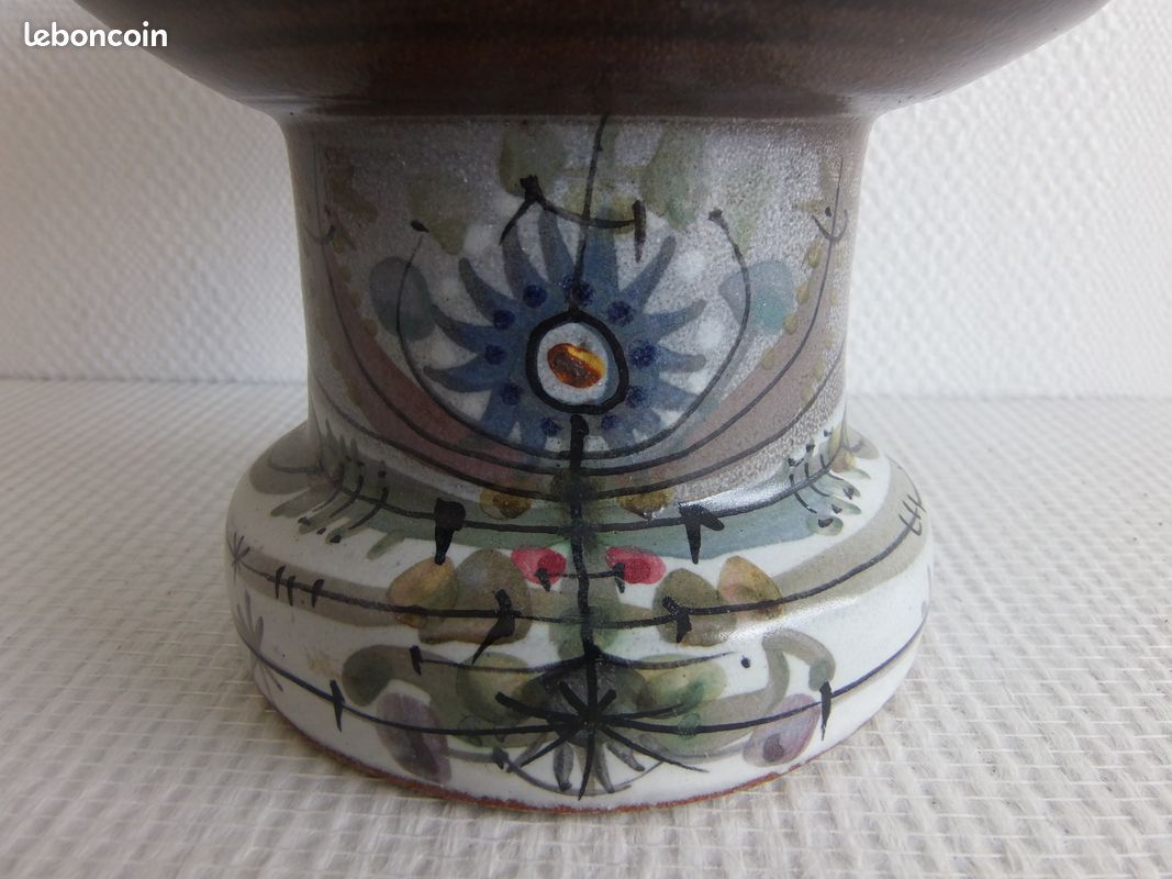Superbe grand bougeoir en céramique de André L'Helguen pour Keraluc Quimper - Vintage (image 11)