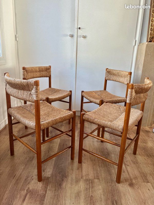 4 chaises Dordogne Charlotte Perriand/Robert Sentou excellent etat (image 1)