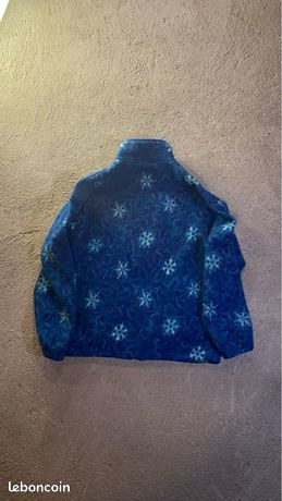 Polaire Zippée Vintage Alfred Dunner Motif Flocons - Femme Taille L, Bleue, état Très Bon