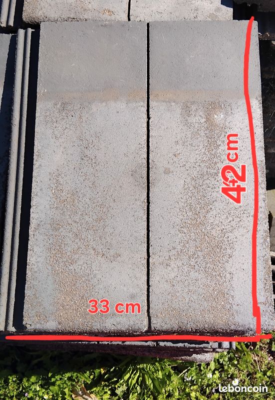 Tuiles Redland plates béton couleur ardoise (image 1)