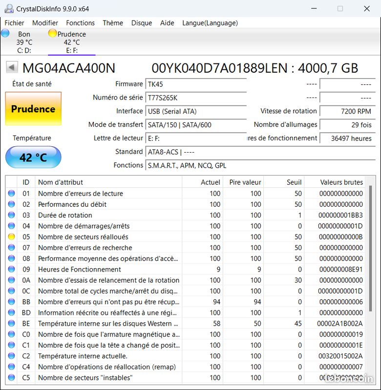 Disque dur interne SATA Lenovo 4 To - 3,5" - 7 200 tr/min (image 5)