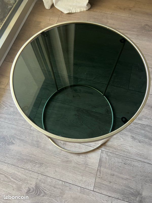 Bout de canapé en verre noir maison du monde (image 1)