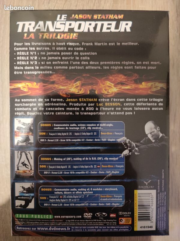 DVD la trilogie le transporteur 3 DVD (image 2)