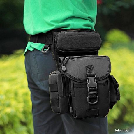Sac de jambe tactique pour hommes, sac de taille multifonctionnel, ceinture de cuisse réglable, randonnée, sport, cyclisme, sac de Camping en Nylon imperméable  18