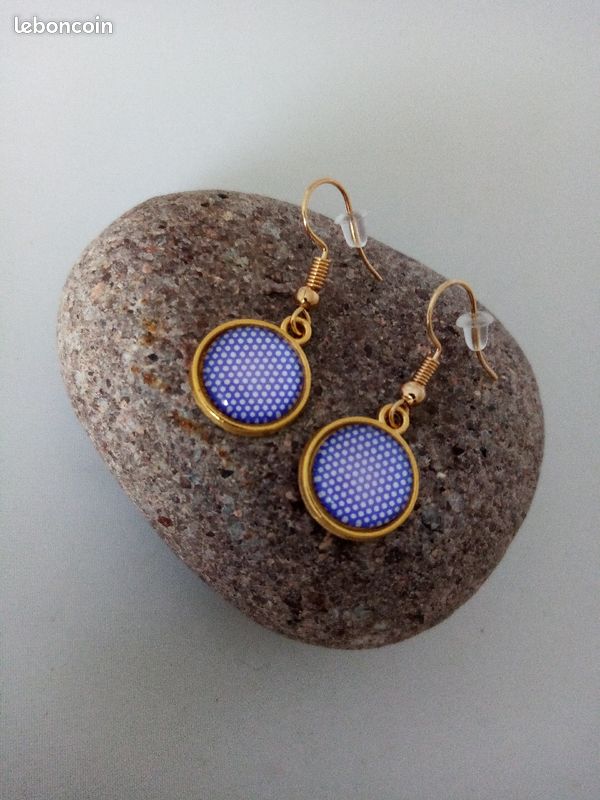 🌺Boucles d'oreilles cabochon (image 2)