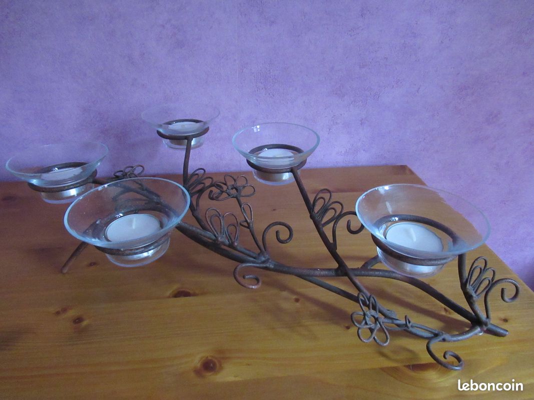 Centre de table photophore en fer forgé (image 3)