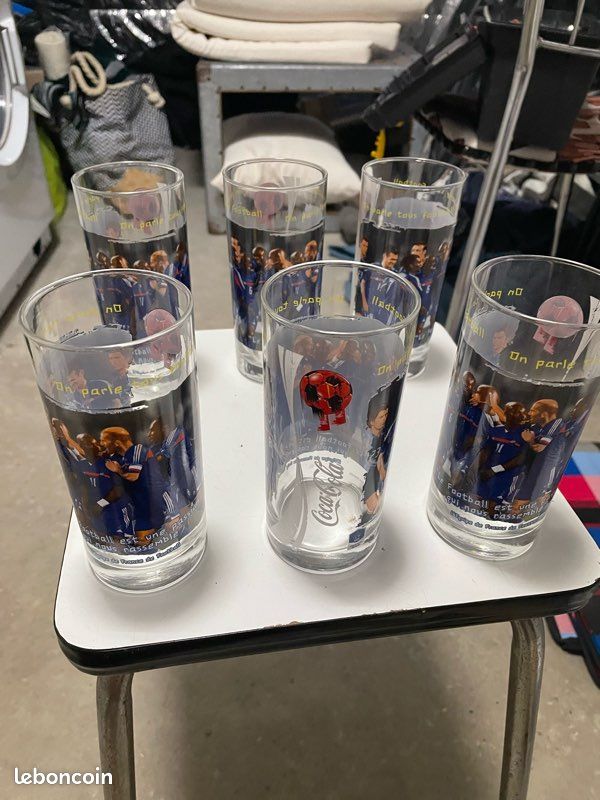 Lot de 6 verres Coca-Cola – Équipe de France de Football 98 (image 1)
