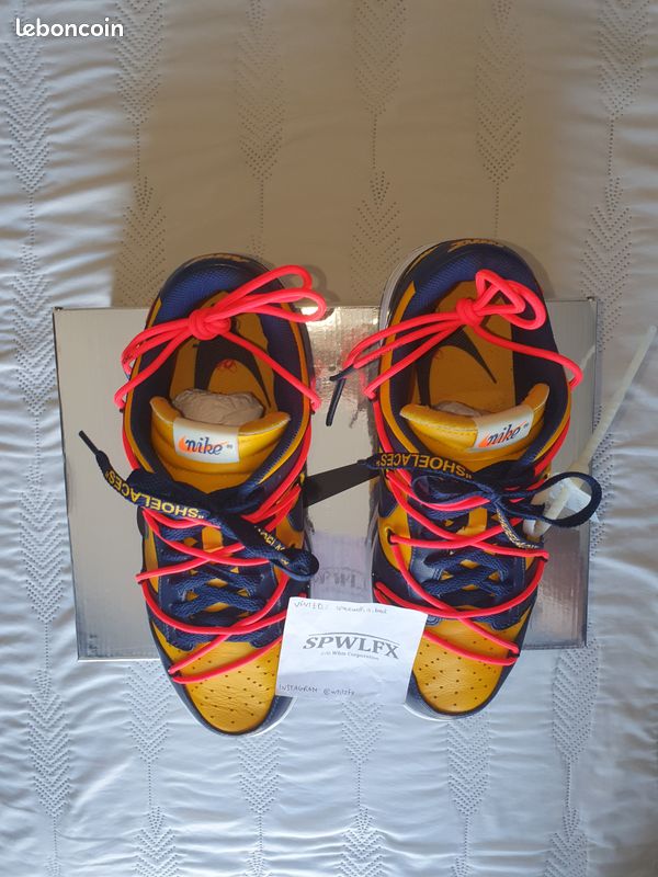 Nike x Off White Dunk Low SB Michigan Yellow Navy Blue (image 10)