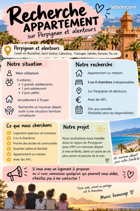 Appartement 4 pièces 80 m² · à Perpignan · 80 m² · 800 €/mois