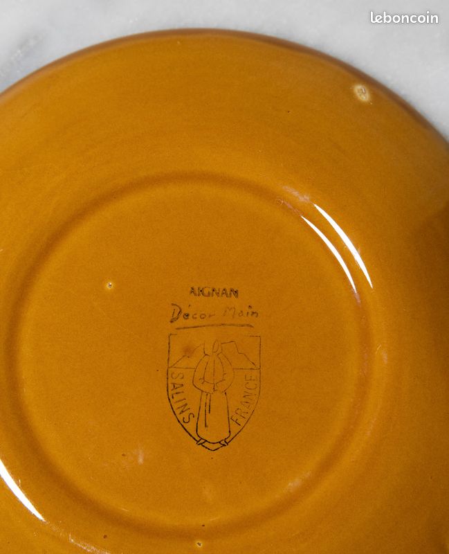 Assiette à dessert en faïence vintage - Aignan de SALINS (image 4)